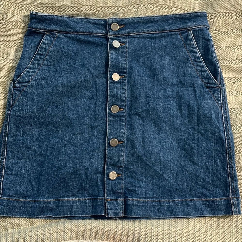 Loft denim mini skirt
